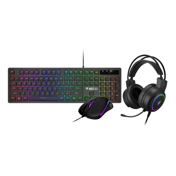 Combo 3 en 1 Teclado Mouse y Audífonos Poseidon E2 3600 DPI