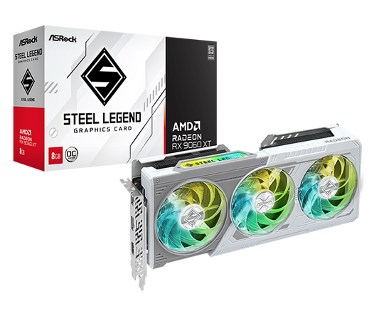 TARJETA DE VIDEO ASROCK RADEON RX 9060XT SL STELL LENGENG 8GB RGB BLANCO