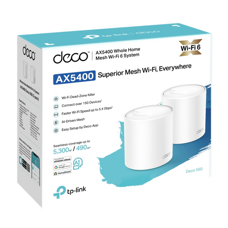 Router Deco X60 Tp-link Pack De 2 Und Ax5400 Wifi 6