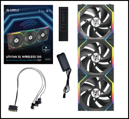 Fan Cooler Kit 3 En 1 LIAN LI UNI FAN SL (Con Pantalla LCD 120x3) ARGB Negro