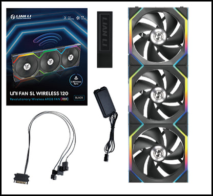 Fan Cooler Kit 3 En 1 LIAN LI UNI FAN SL (Con Pantalla LCD 120x3) ARGB Negro