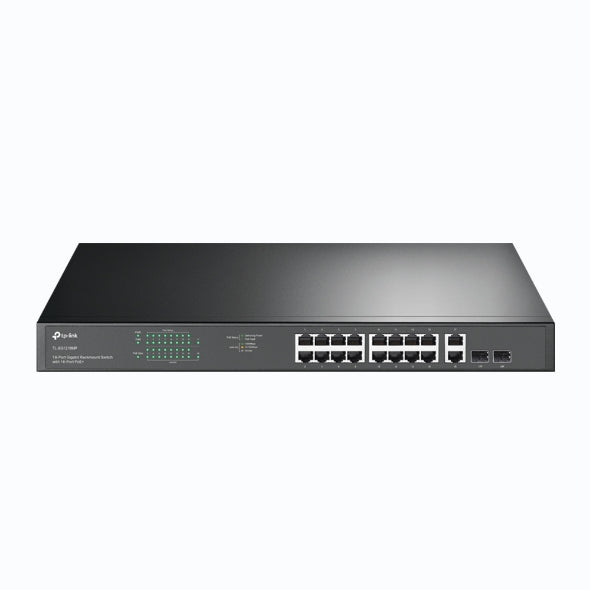 Switch 18 Puertos 10/100/1000 Mbps 16 Poe+ RJ45  Tl-sg1218mp TP-Link