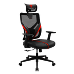 Silla Aerocool Gaming YAMA1 Reclinable con Soporte Lumbar y Reposa Cabeza Color Rojo