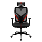 Silla Aerocool Gaming YAMA1 Reclinable con Soporte Lumbar y Reposa Cabeza Color Rojo