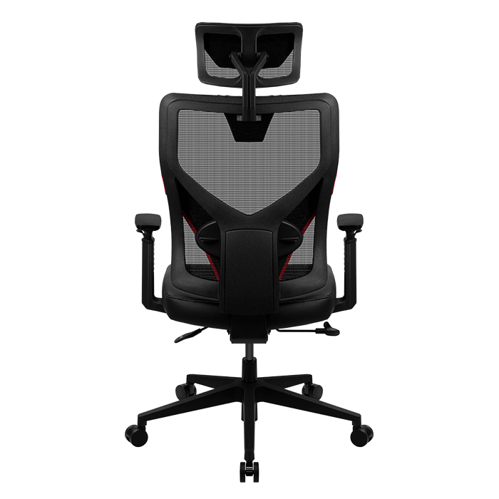 Silla Aerocool Gaming YAMA1 Reclinable con Soporte Lumbar y Reposa Cabeza Color Rojo