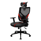Silla Aerocool Gaming YAMA1 Reclinable con Soporte Lumbar y Reposa Cabeza Color Rojo
