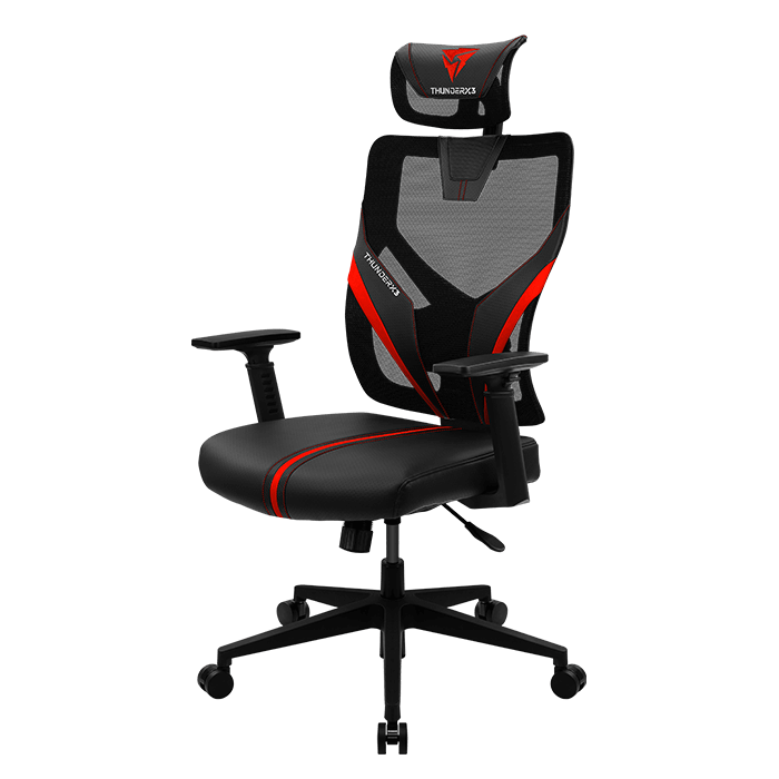 Silla Aerocool Gaming YAMA1 Reclinable con Soporte Lumbar y Reposa Cabeza Color Rojo