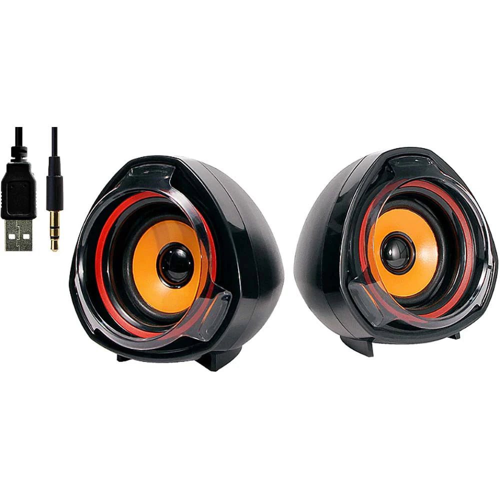 Cornetas Estéreo Para Pc Laptop Volcano 2.0 Usb Negro (+IVA)