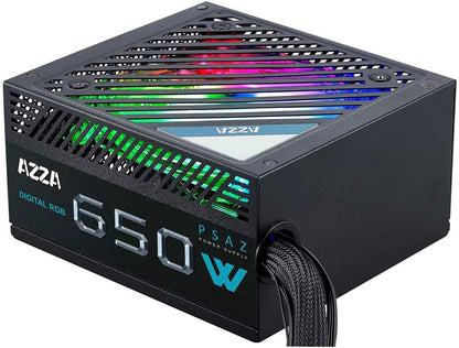 FUENTE DE PODER AZZA 650W GAMING ATX 80+BRONCE 12V 100-240V NEGRO