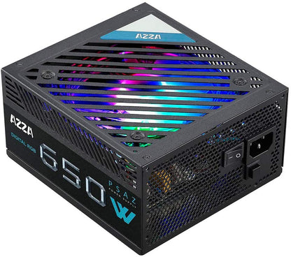 FUENTE DE PODER AZZA 650W GAMING ATX 80+BRONCE 12V 100-240V NEGRO