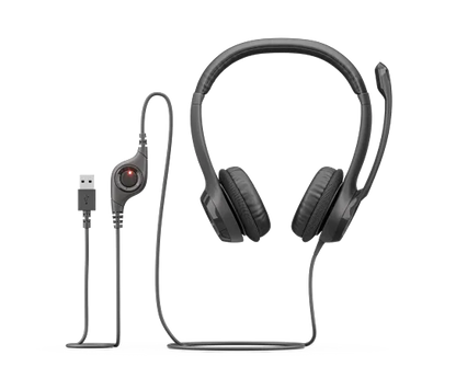 Audífono con micrófono Logitech H390 Negro