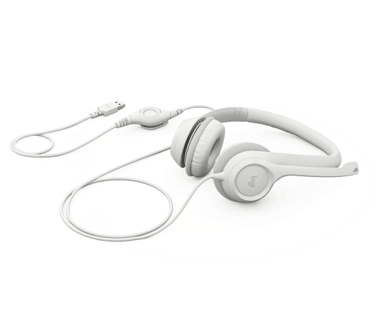 Audífono con micrófono Logitech H390 Blanco