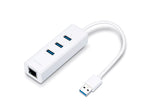 Adaptador USB 2 en 1 TP-LINK Hub 3 Puertos USB 3.0 y Ethernet Gigabit UE330