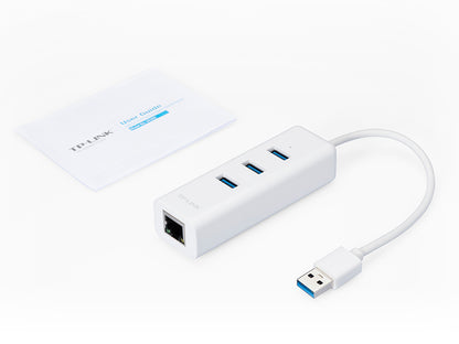 Adaptador USB 2 en 1 TP-LINK Hub 3 Puertos USB 3.0 y Ethernet Gigabit UE330
