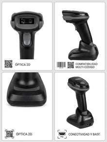Lector de Código de Barras 2D VOEST-1075W Inalámbrico (USB + 2.4GHz + BT) 2 Años de Garantía