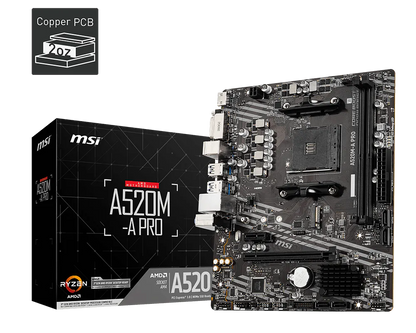 Tarjeta Madre MSI A520M-A PRO MATX SOCKET AMD4 DDR4 HDMI-DVI