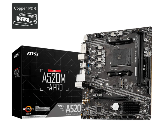 Tarjeta Madre MSI A520M-A PRO MATX SOCKET AMD4 DDR4 HDMI-DVI