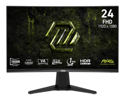 Monitor Gaming MSI 24" Pulgadas Curvo 240Hz 1080P Panel VA MAG 245C X24