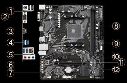Tarjeta Madre Gigabyte A520M K V2 M-ATX Socket AM4 DDR4