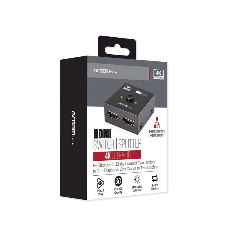 Switch Hdmi Splitter 2 En 1 Bidireccional 4k Argomtech