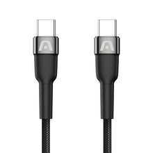 Cable Tipo C A C Nylon Trenzado Negro Carga rápida 65W Argom Tech 3 Metros (+IVA)