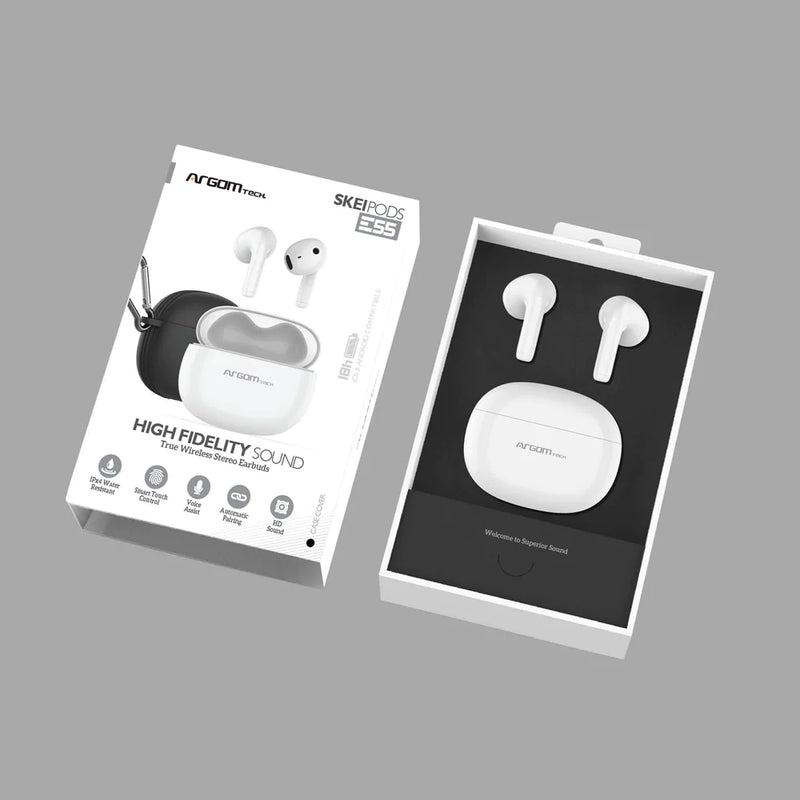 Audífonos Inalámbrico Bluetooth Argomtech Skeipods E55 Negro