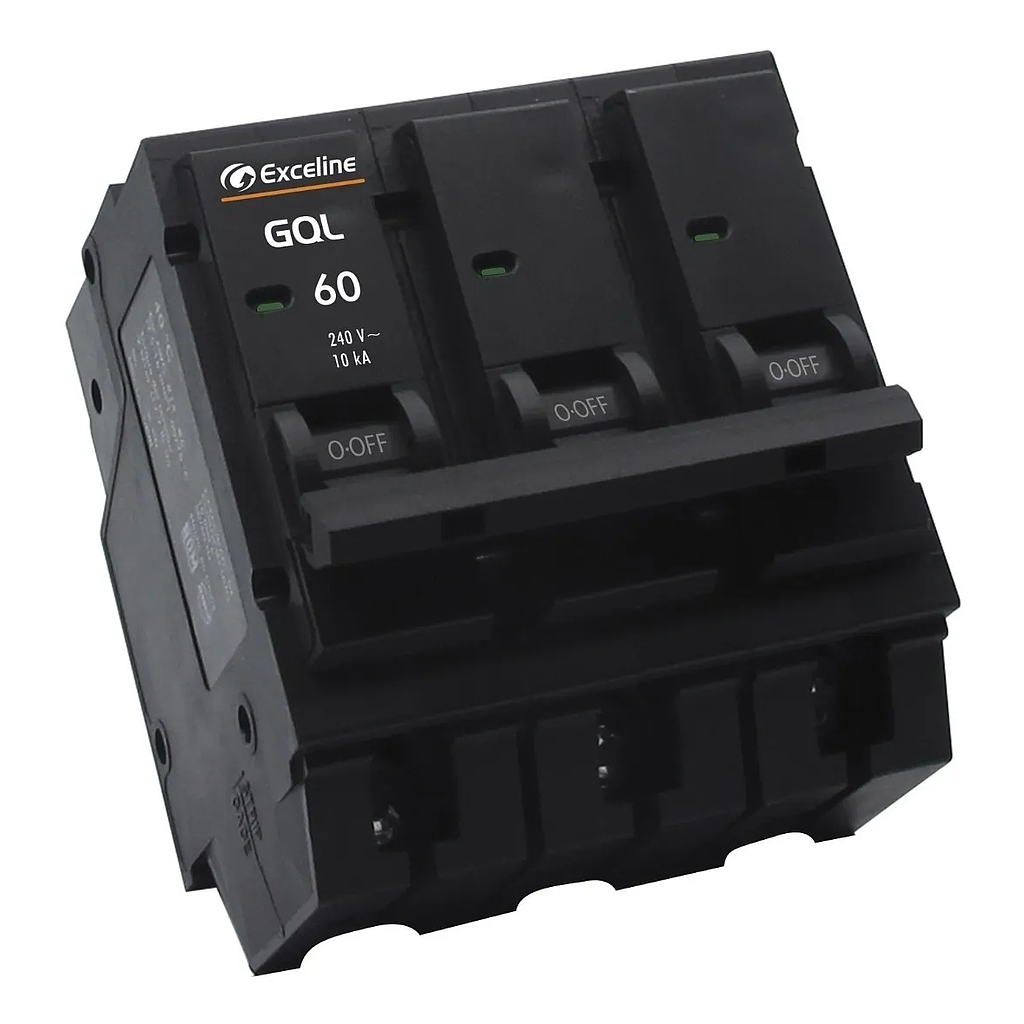 Breaker Interruptor Empotrable Termomagnético 60-A 3 Polo Exceline (+IVA)