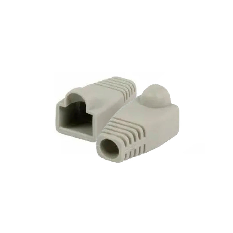 Bolsa 100 Botas Protectoras Conector Rj45 Cat5 Cat6 Gris