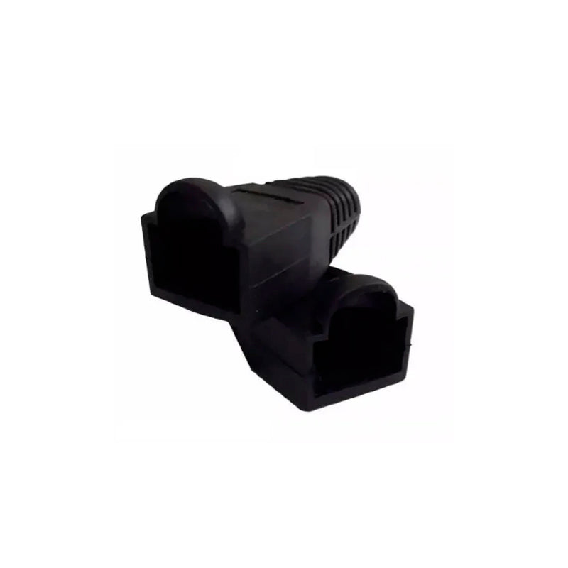 Bolsa 100 Botas Protectoras Conector Rj45 Cat5 Cat6 Negro