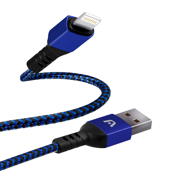 Cable iPhone De Nylon Azul Argom Tech 1.8m Carga Rápida (+IVA)