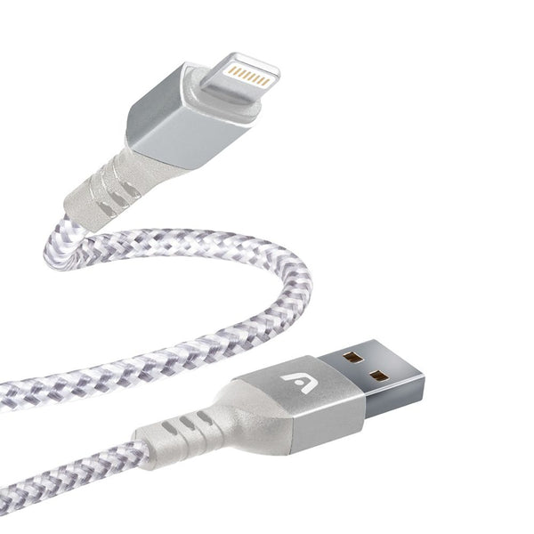 Cable iPhone De Nylon Gris Argom Tech 1.8m Carga Rápida (+IVA)