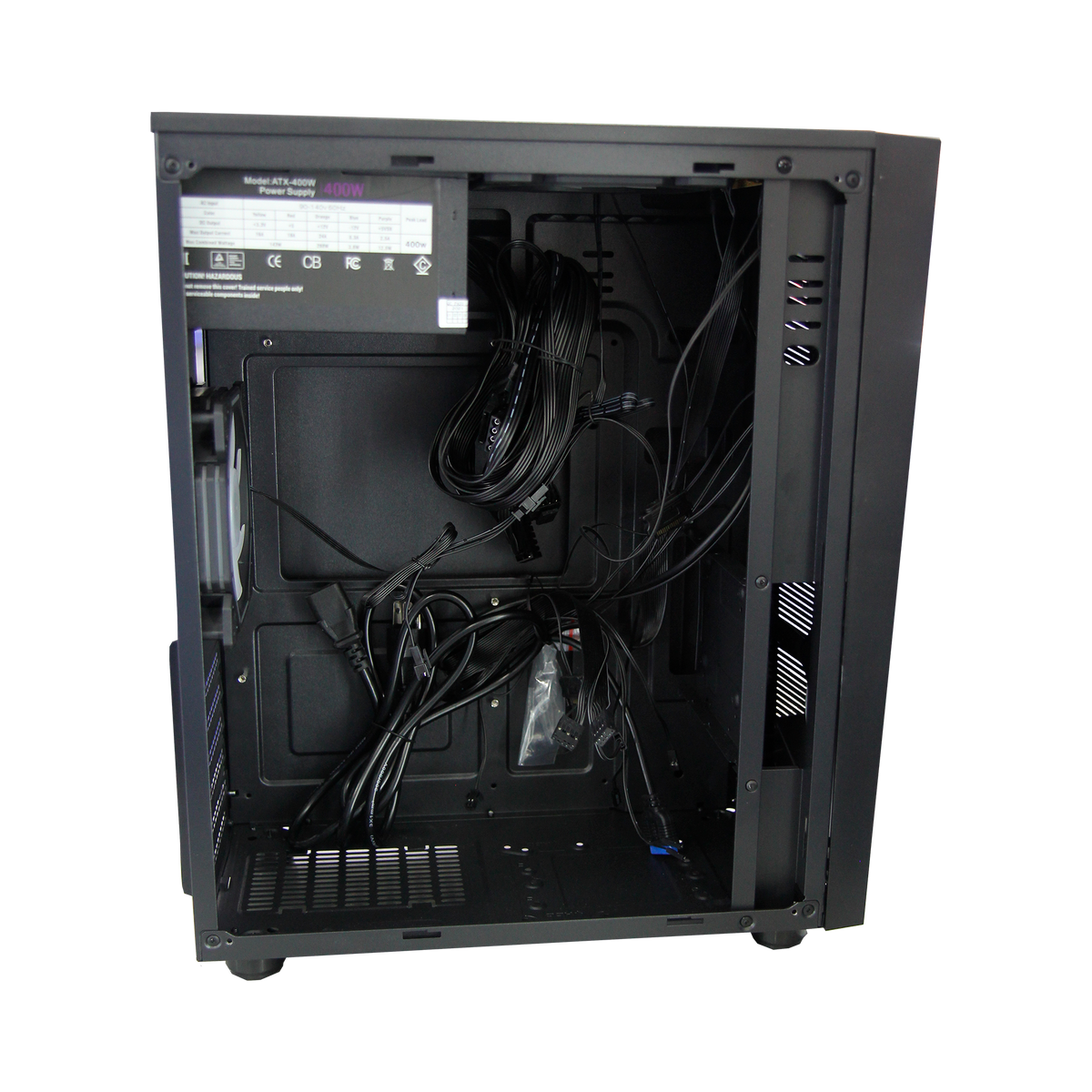 Case Atx Gamer Rgb Negro + Fuente De Poder 400w + Fan Cooler (+IVA)