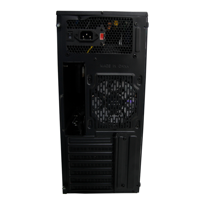 Case Atx Gamer Rgb Negro + Fuente De Poder 400w + Fan Cooler