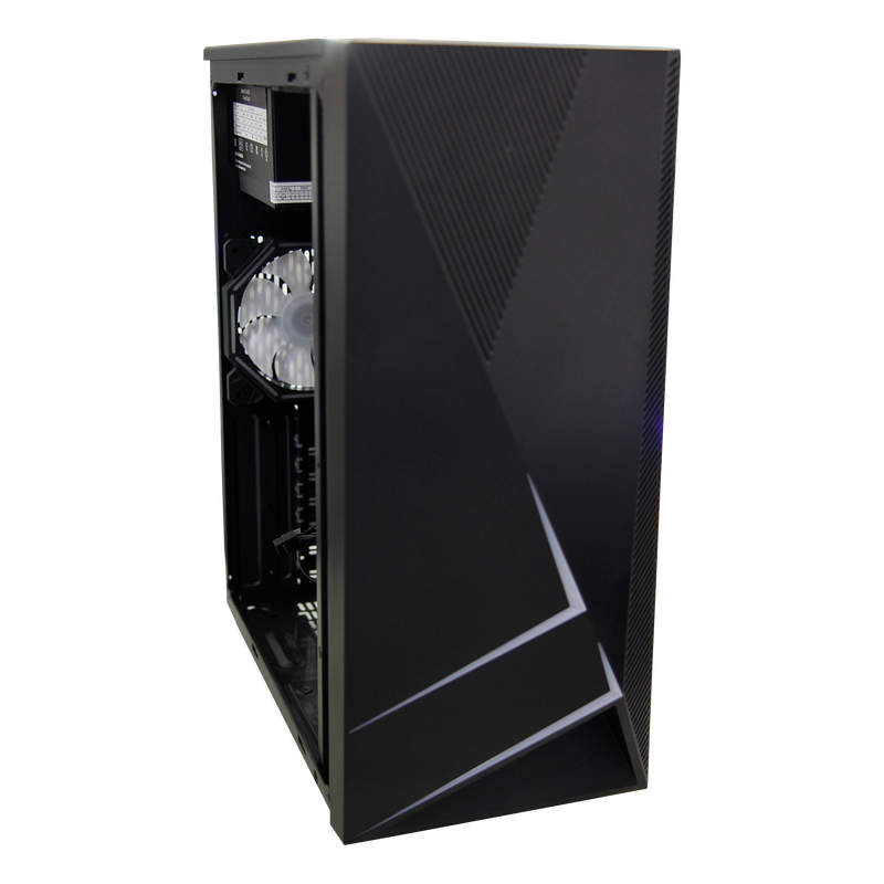 Case Atx Gamer Rgb Negro + Fuente De Poder 400w + Fan Cooler