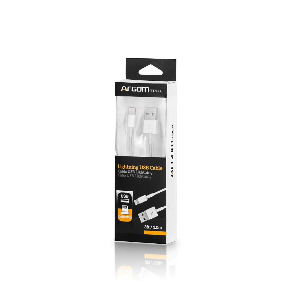 Cable iPhone 3 M Blanco Argom Tech (+IVA)