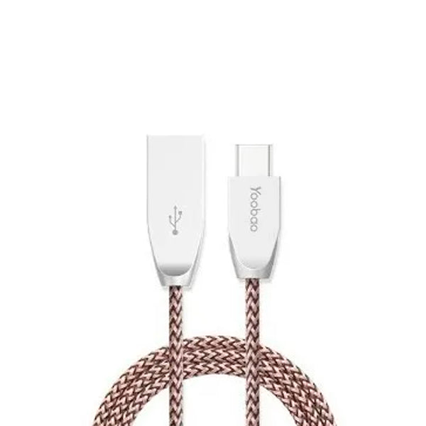 Cable De Carga Rápida Datos Tipo C Yoobao YB-412c Nylon Marron (+IVA)