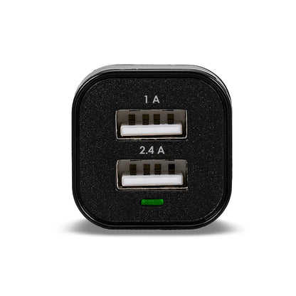 Cargador De Carro Dual 1 Y 2.4 A Argom Tech Negro (+IVA)