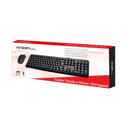 Combo Clásico Teclado Portugués Y Ratón Usb Argomtech (+IVA)