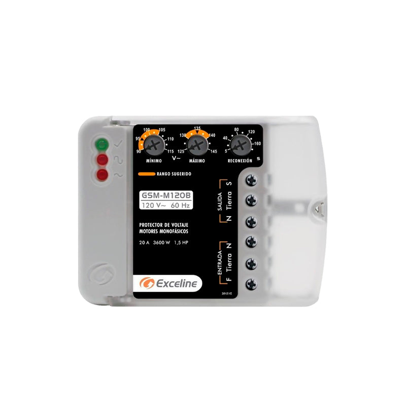 Protector De Voltaje 120v Motores Monofasicos Gsm-m120b (+IVA)