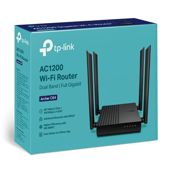 Router Archer C64 Ac1200 Dualband Gigabit Tp-link