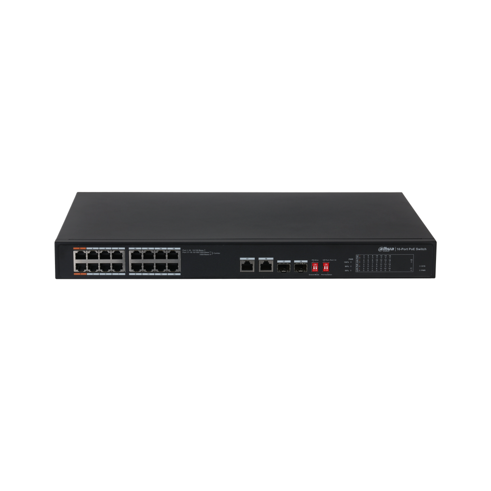 Switch 16 Puertos Dahua 10/100 Poe Rack Dh-pfs3218-16et-135 (+IVA)