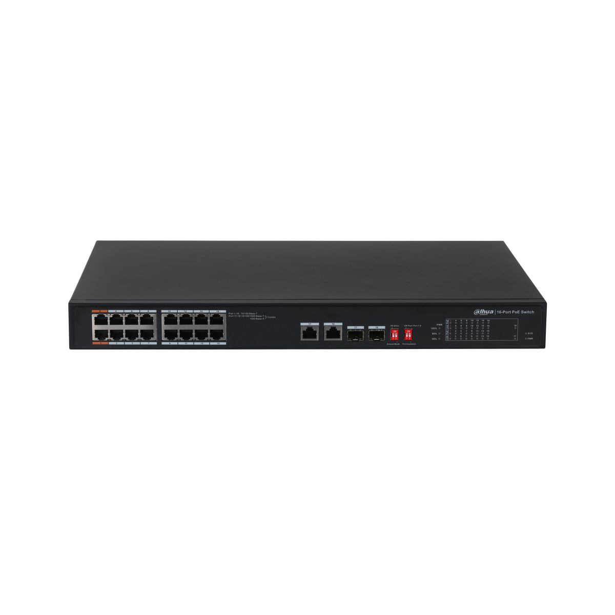 Switch 16 Puertos Dahua 10/100 Poe Rack Dh-pfs3218-16et-135 (+IVA)