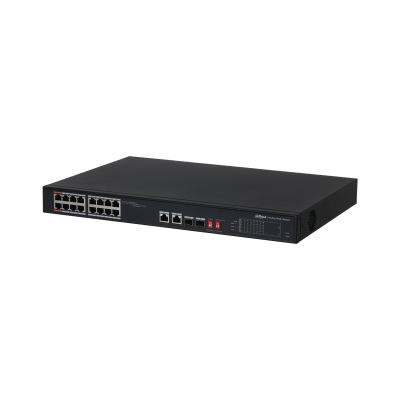 Switch 16 Puertos Dahua 10/100 Poe Rack Dh-pfs3218-16et-135