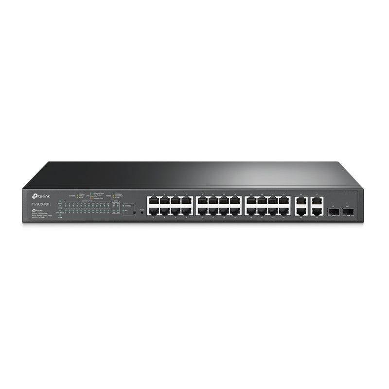 Switch 24 Puertos Poe+ 10/100 + 4 Puertos Gigabit Jetstream Tl-sl2428p