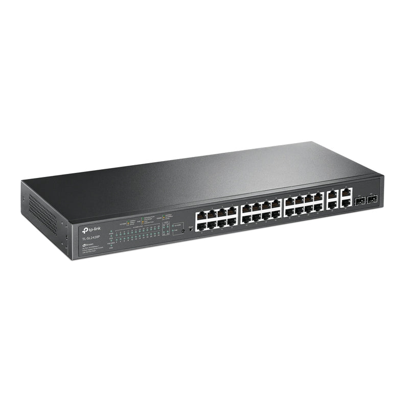 Switch 24 Puertos Poe+ 10/100 + 4 Puertos Gigabit Jetstream Tl-sl2428p