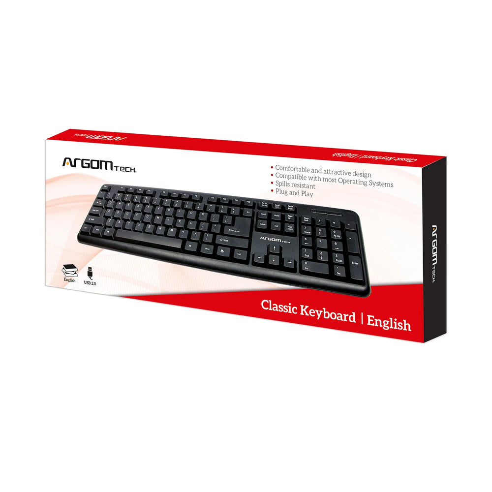 Teclado Usb Inglés Clásico Argom Tech (+IVA)