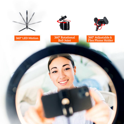 Aro De Luz Selfie 8 Pulgadas Mini Trípode Y Control Argom (+IVA)