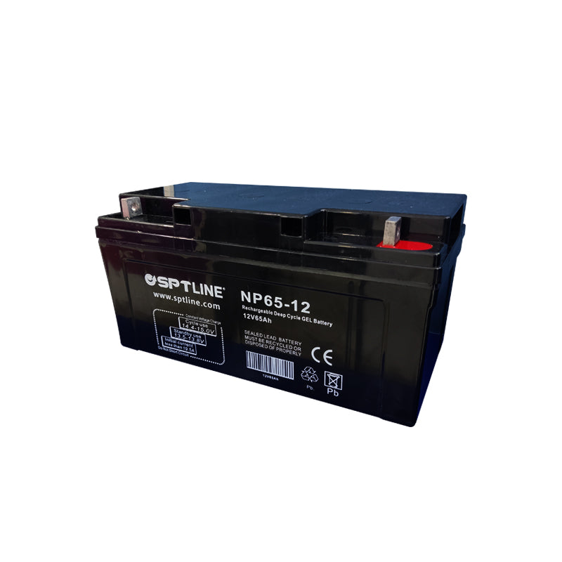 Batería Pila De Gel Recargable Ciclo Profundo Sptline 12v/65.