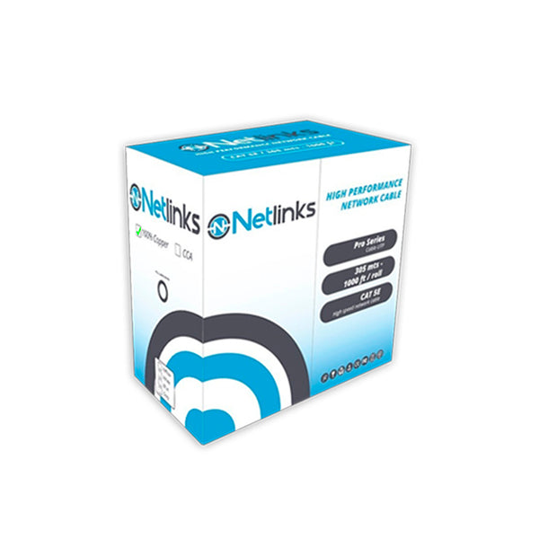 Cable Utp Cat 5e Bobina 305mts 70% Cobre Netlinks Blanco (+IVA)