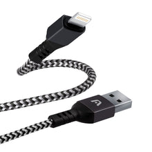 Cable iPhone De Nylon Negro Argom Tech 1.8m Carga Rápida (+IVA)